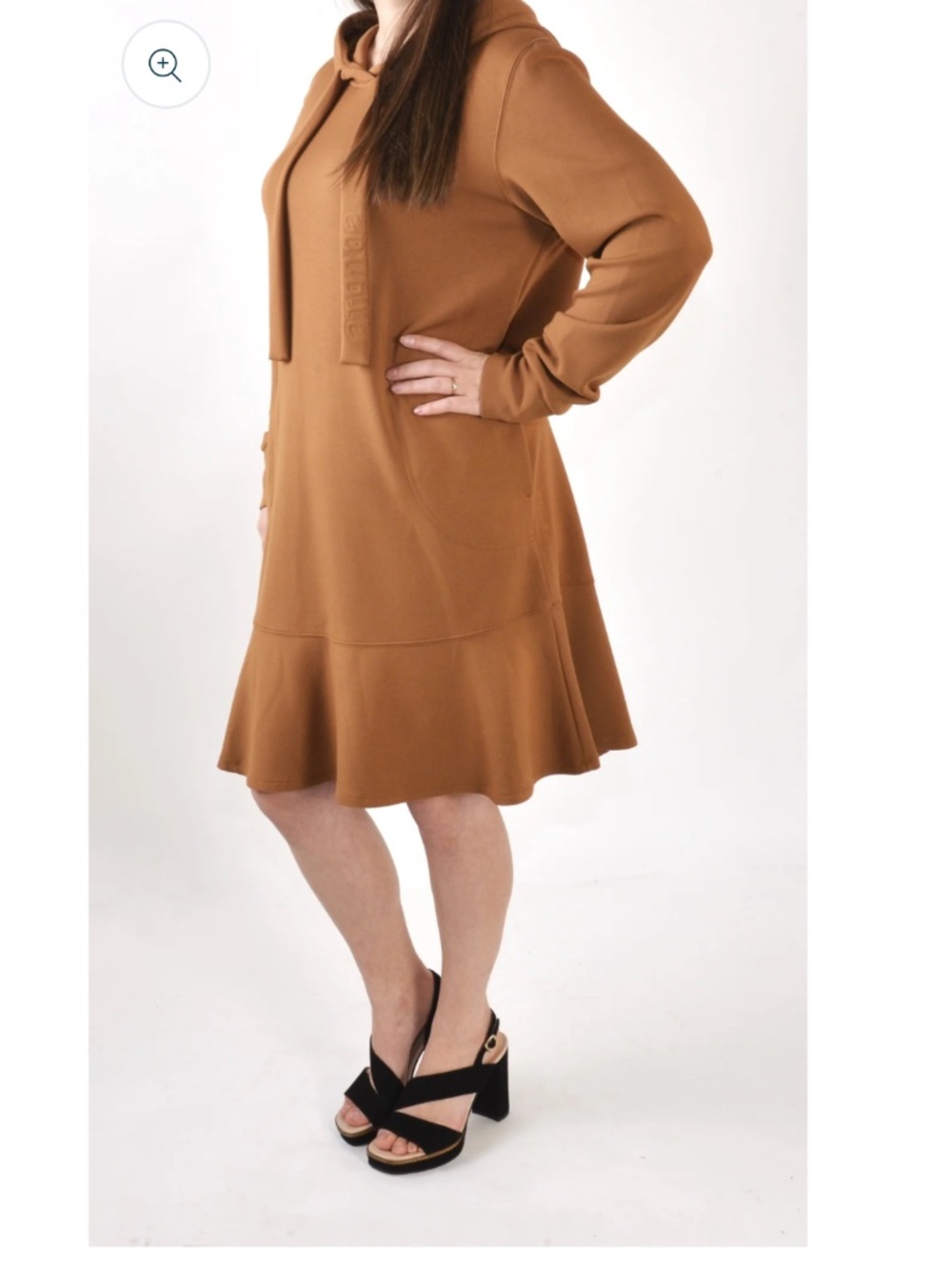 Marc Cain Cognac-colored sweatshirt-style dress - Size N6